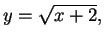 $ y= \sqrt {x+2},$